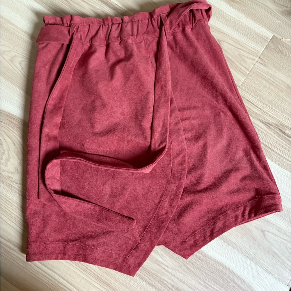 Anthropologie faux suede wrap mini skirt. Size small